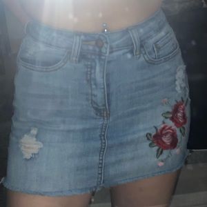 Denim mini skirt